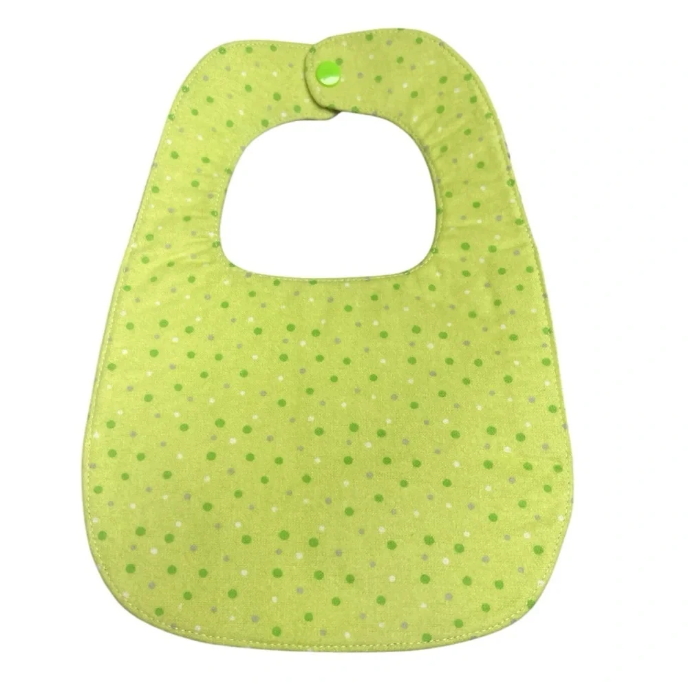 Hand Crafted Baby Bib with snap closure cotton snuggle flannel reversible